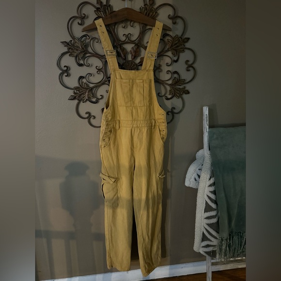 Wild Honey Mustard Colored Overalls - Picture 1 of 3